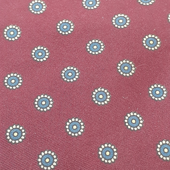 Vintage Adams Row Hand Block Print England Rare Silk Necktie - Picture 7 of 7